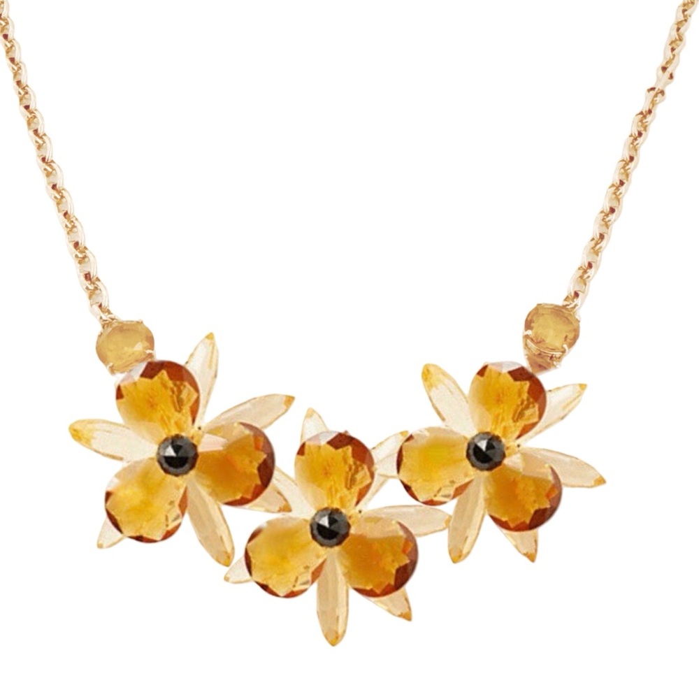 KATE SPADE • Blooming Brilliant Resin Gold Necklace